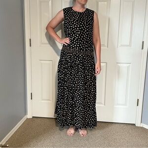 Vintage maxi black brown dress with beaded fringe On The Verge made in USA 12